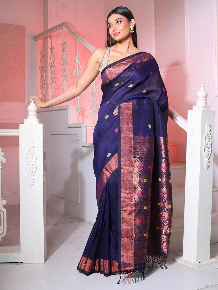 women self design bordered saree with blouse - 22045934 - Zoom Image - 0