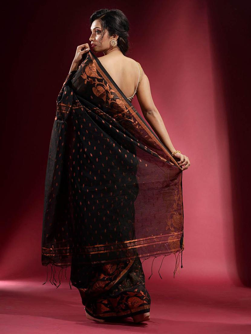 women self design jamdani saree with blouse - 22045968 - Standard Image - 3