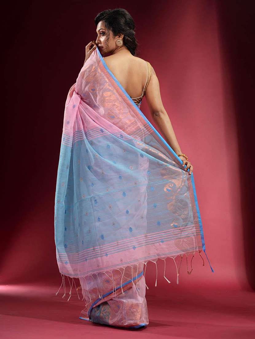 women self design handloom saree with blouse - 22045979 - Standard Image - 3