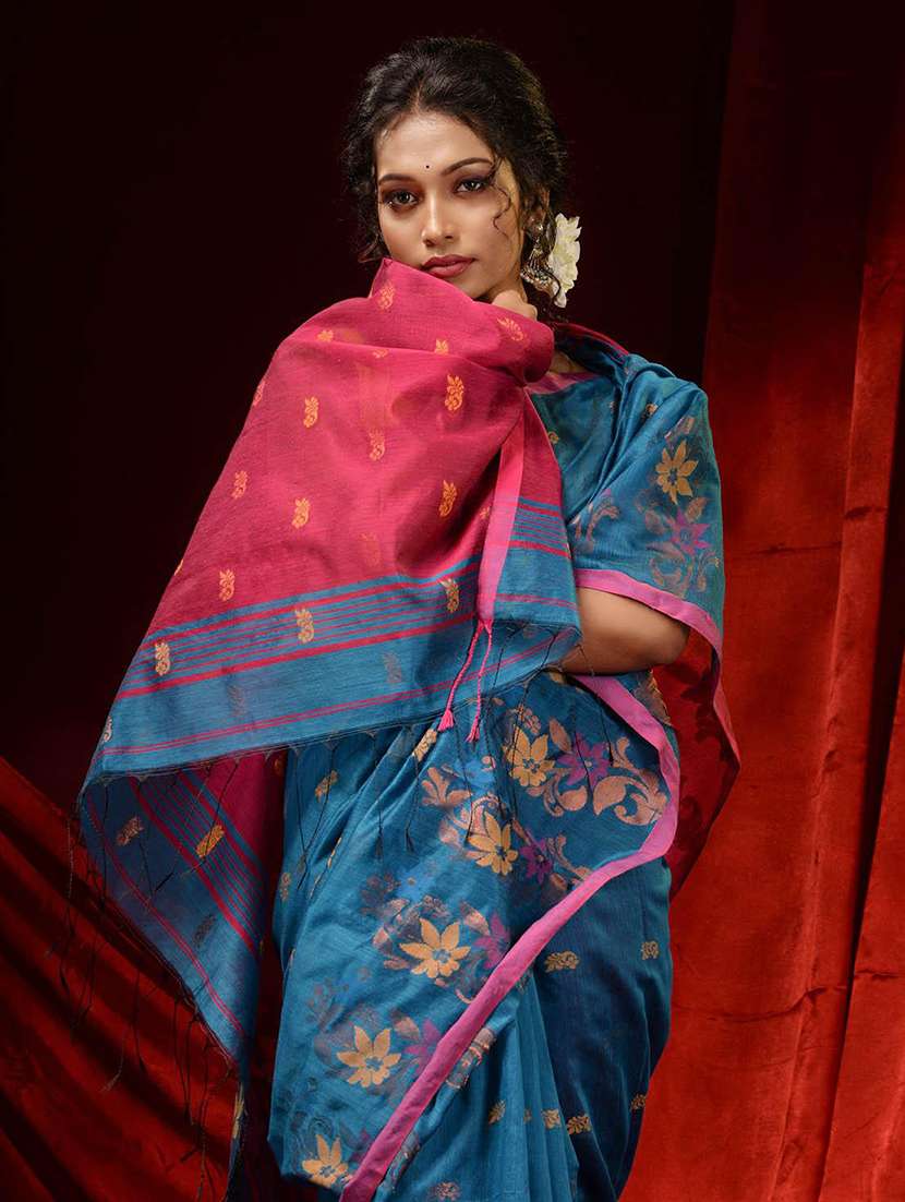 women self design bomkai saree with blouse - 22046014 -  Standard Image - 3