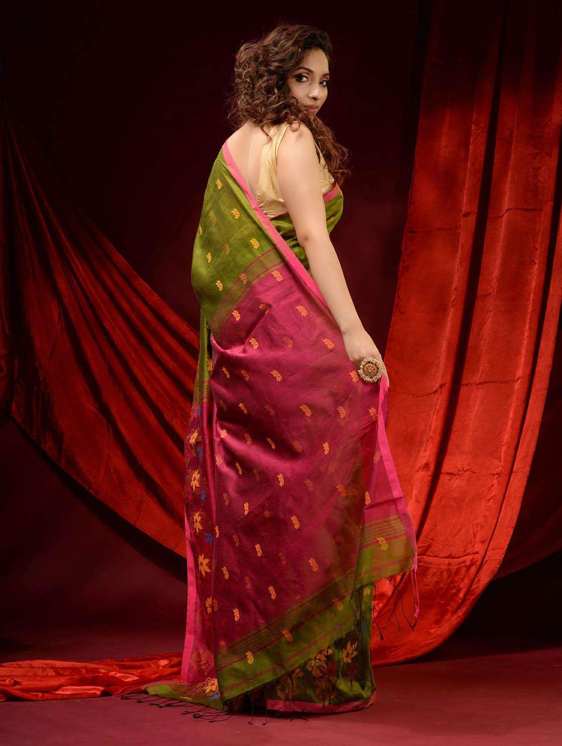 women self design bomkai saree with blouse - 22046015 -  Standard Image - 3