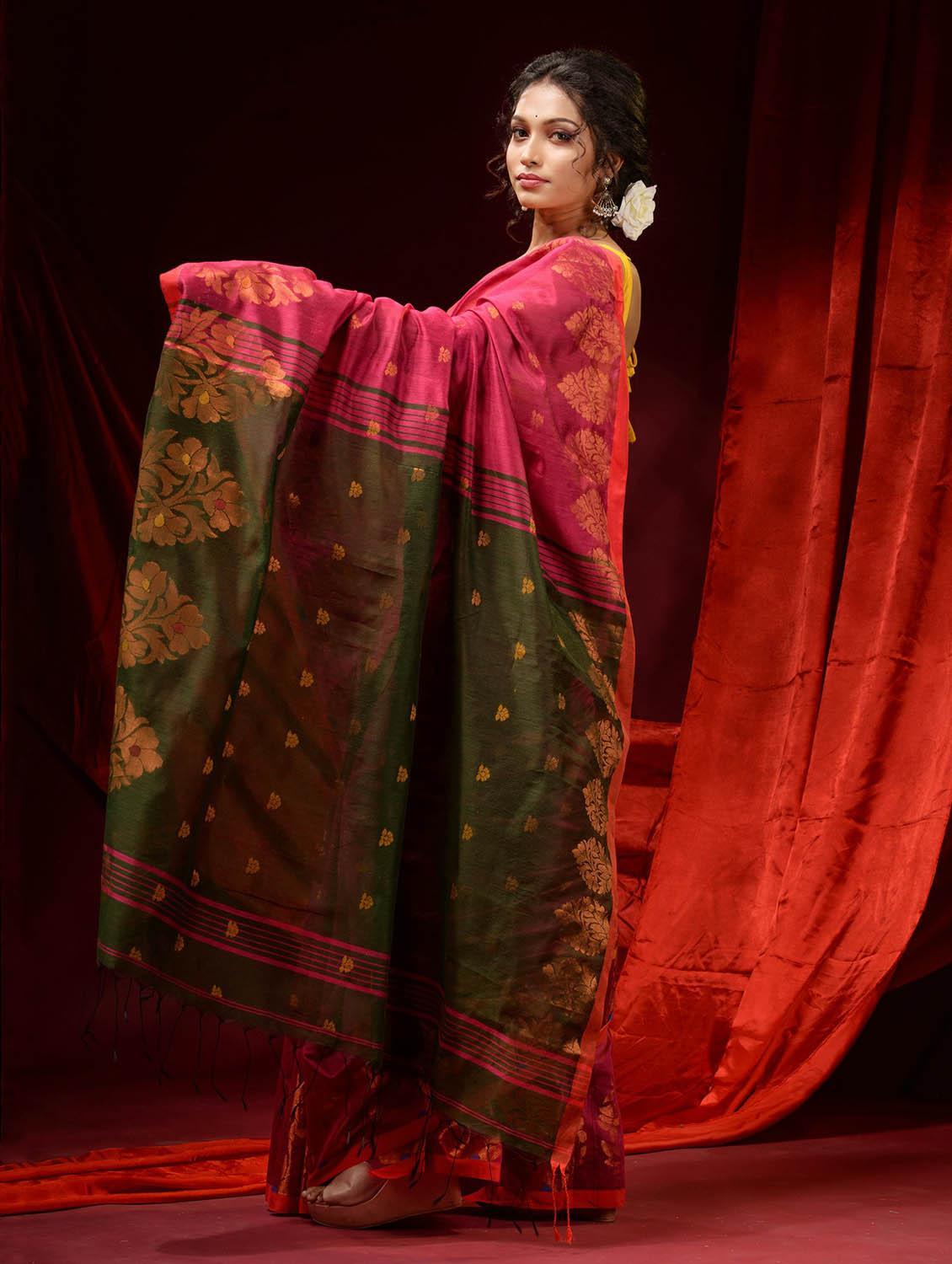 women self design bomkai saree with blouse - 22046019 - Standard Image - 3