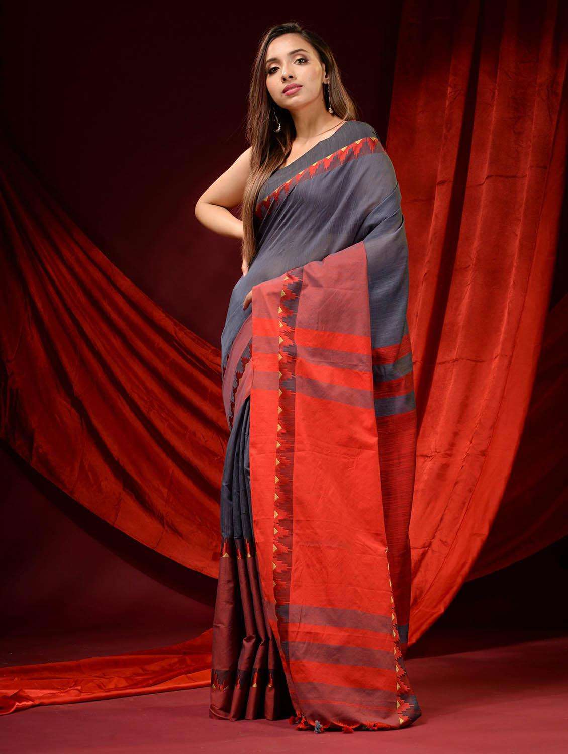 women self design handloom saree with blouse - 22046022 -  Standard Image - 3