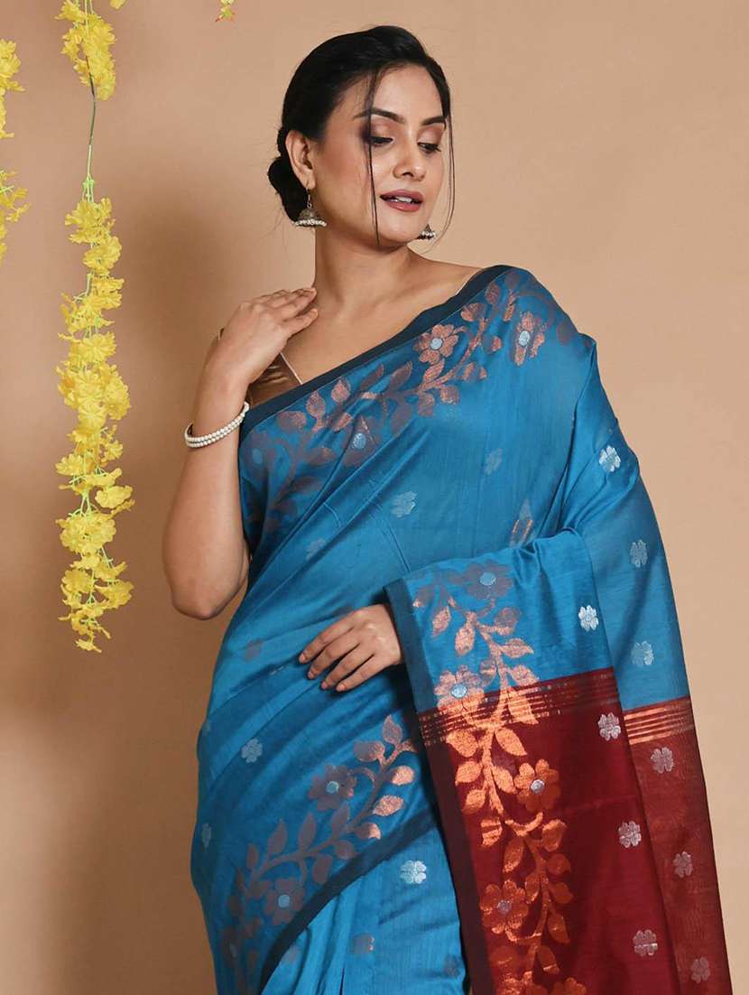 women self design bordered saree with blouse - 22046044 -  Standard Image - 3