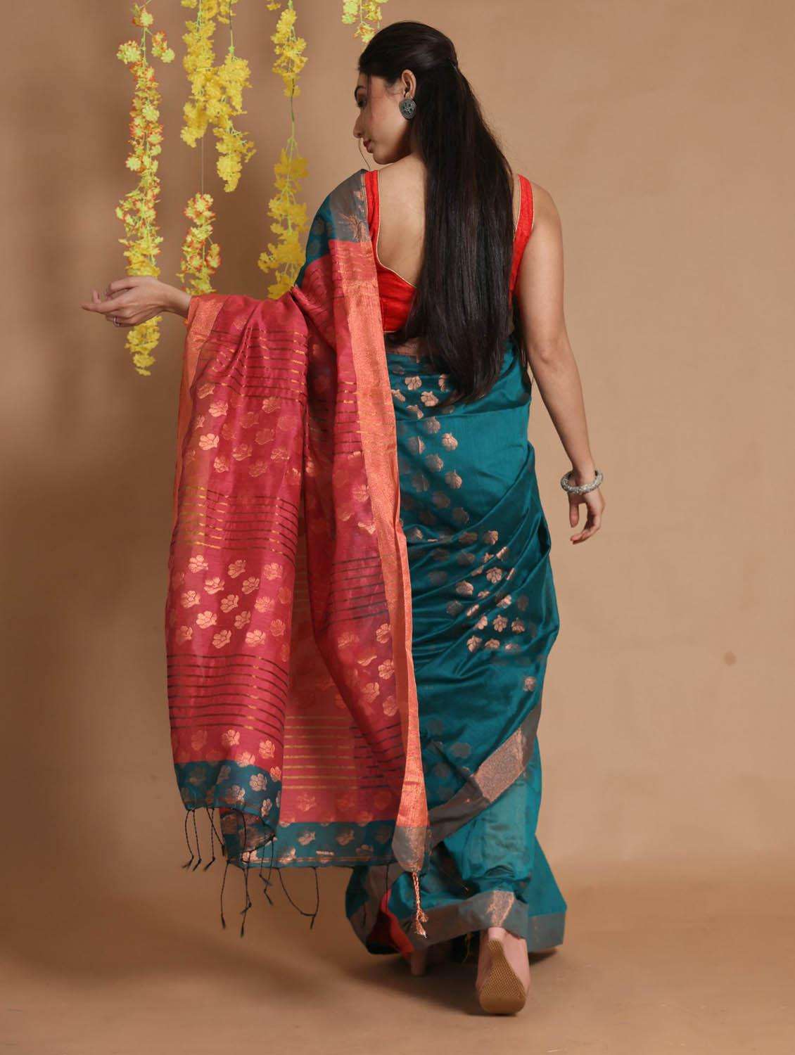 women self design bomkai saree with blouse - 22046051 -  Standard Image - 3