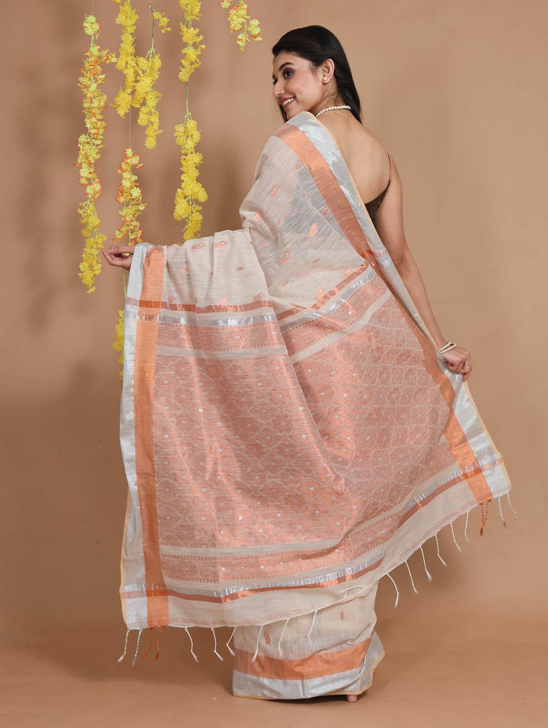 women self design bordered saree with blouse - 22046054 - Standard Image - 3
