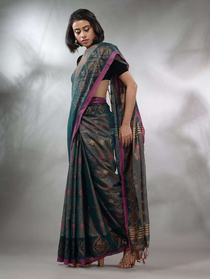 women self design bordered saree with blouse - 22046092 -  Standard Image - 3