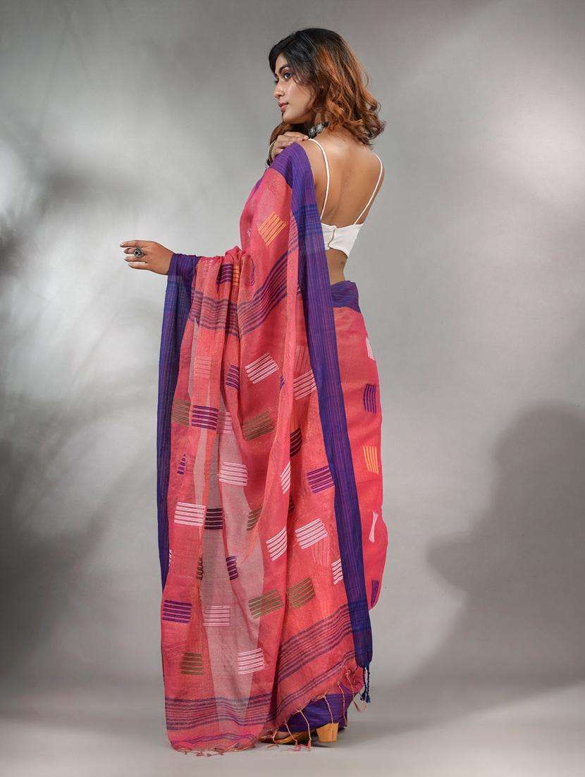 women self design handloom saree with blouse - 22046102 -  Standard Image - 3