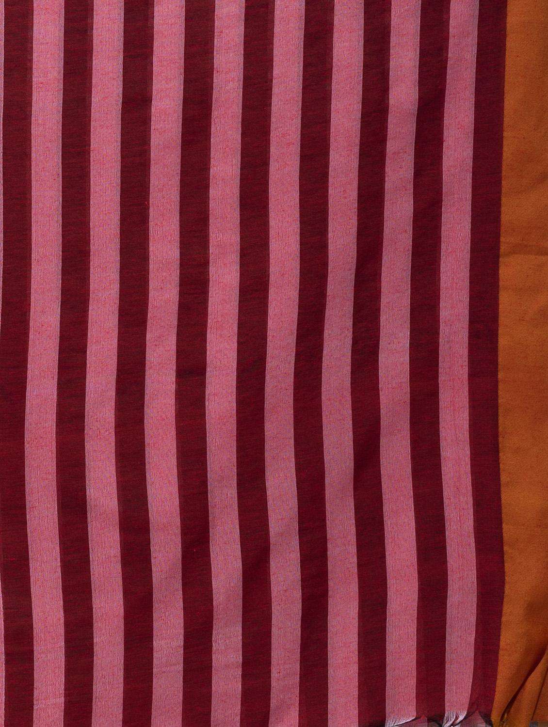 women striped handloom saree with blouse - 22046133 - Standard Image - 3