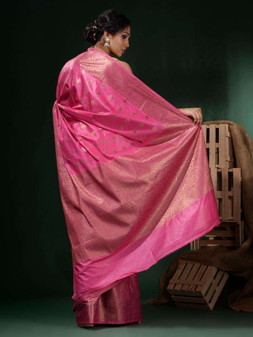 women self design banarasi saree with blouse - 22046187 - Standard Image - 3