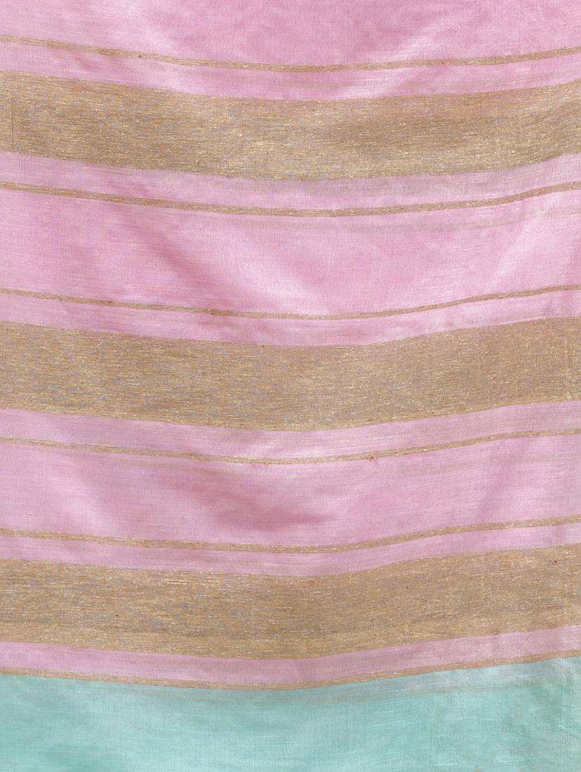 women solid handloom saree with blouse - 22046239 -  Standard Image - 3