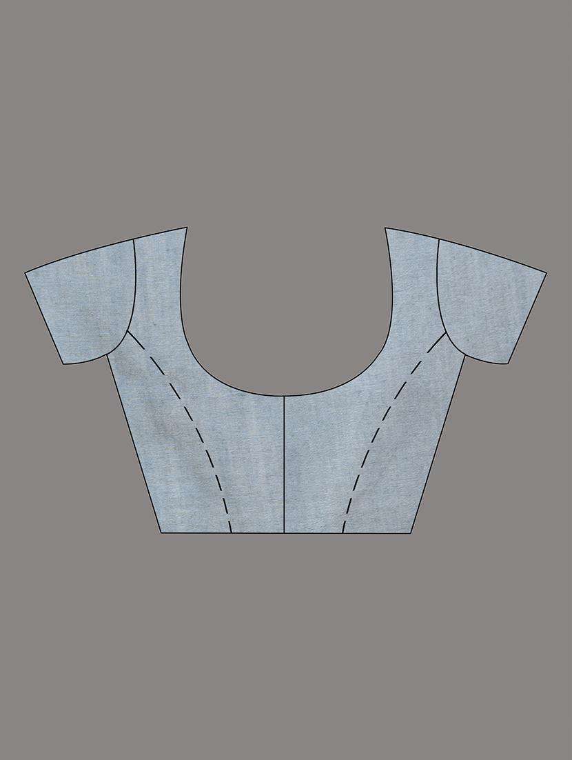 women solid handloom saree with blouse - 22046240 -  Standard Image - 3