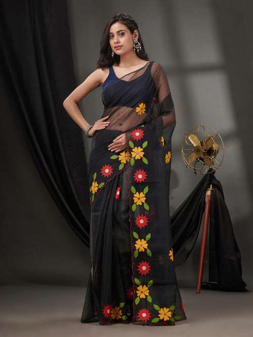 women solid with work kota doria saree - 22046298 -  Standard Image - 0