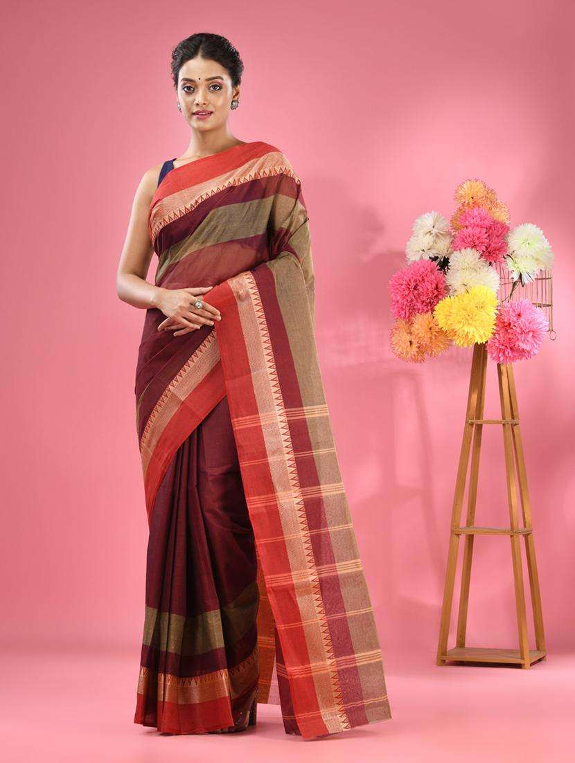 women self design tant saree