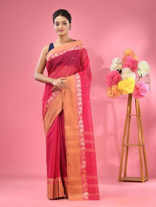 women self design tant saree - 22046340 -  Standard Image - 0