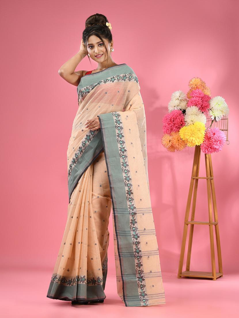 women self design tant saree - 22046347 -  Zoom Image - 0