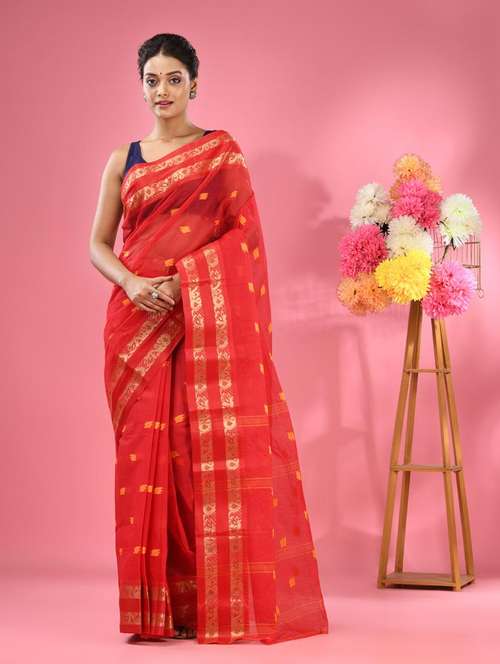 women self design tant saree - 22046366 -  Standard Image - 0
