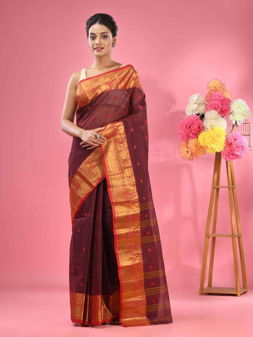 women self design tant saree