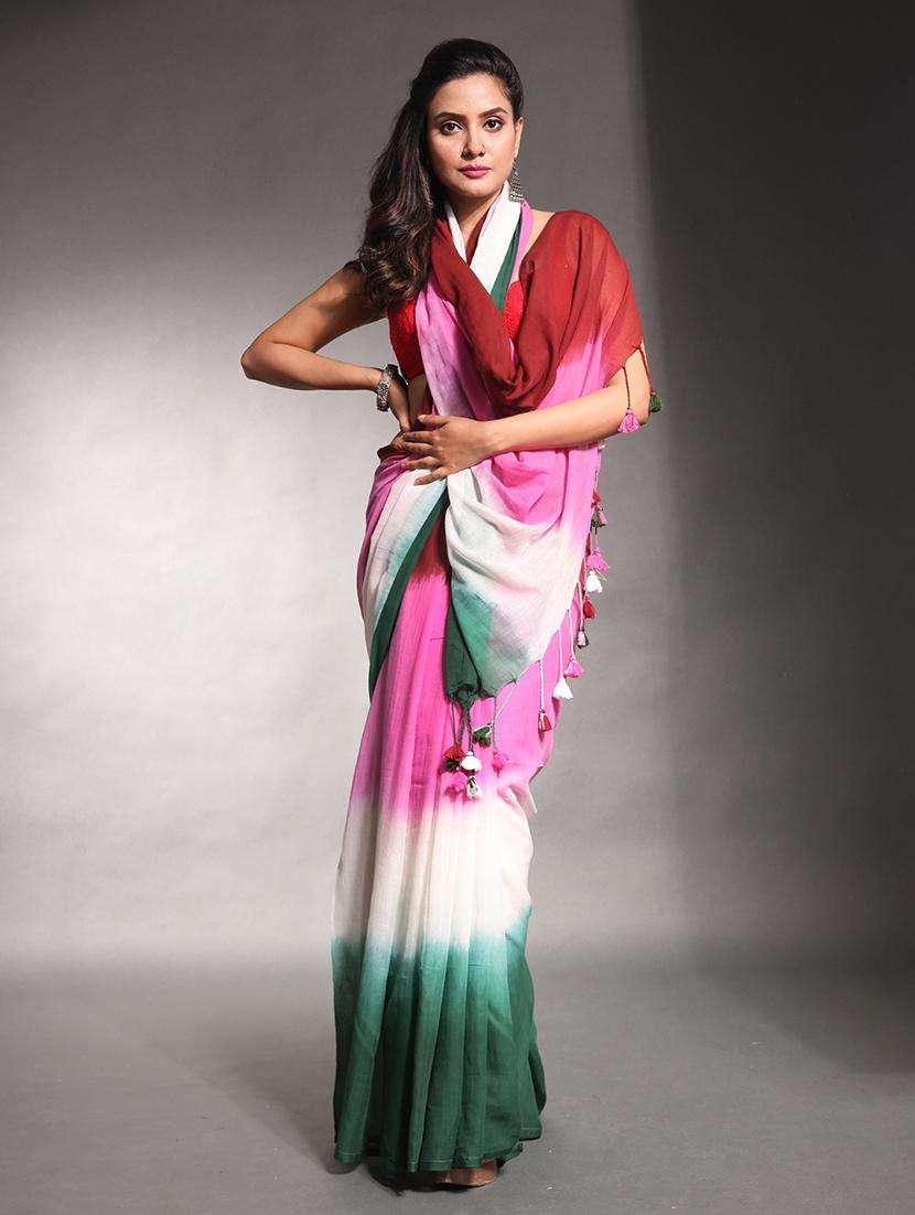 women tie & dye printed saree - 22046387 - Zoom Image - 0