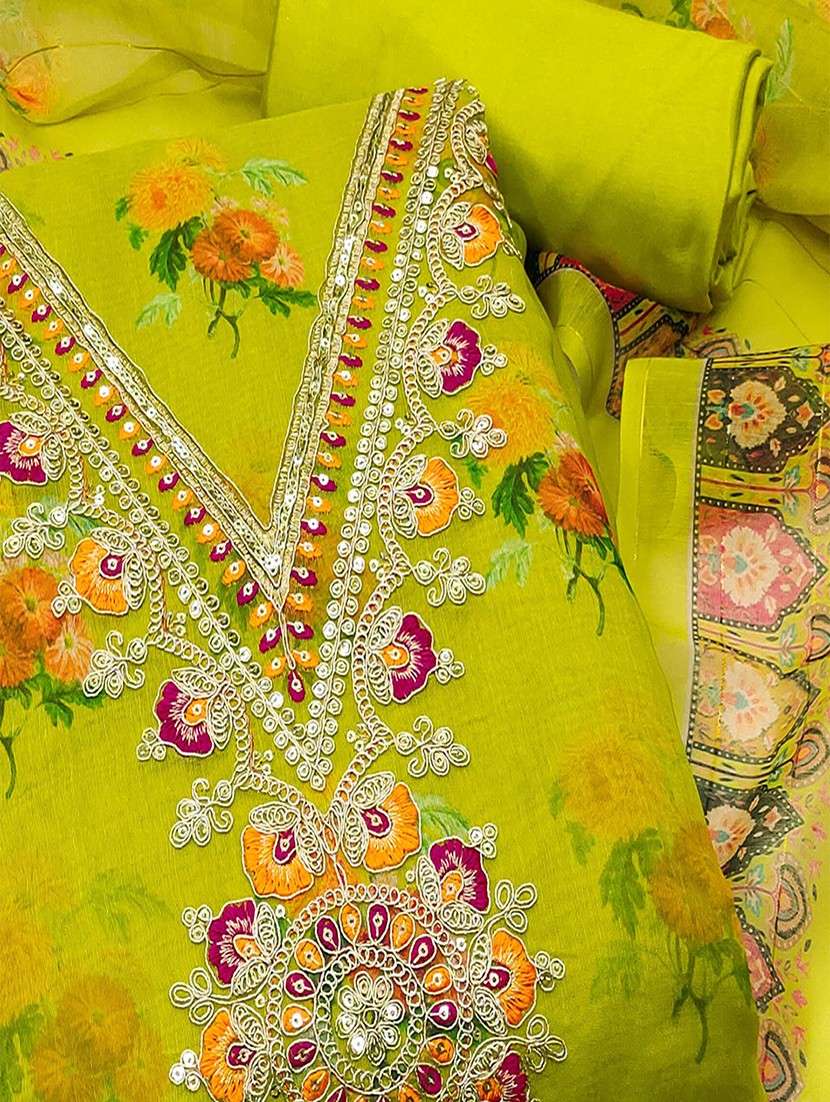 women floral embroidered unstitched suit set - 22047832 -  Standard Image - 3