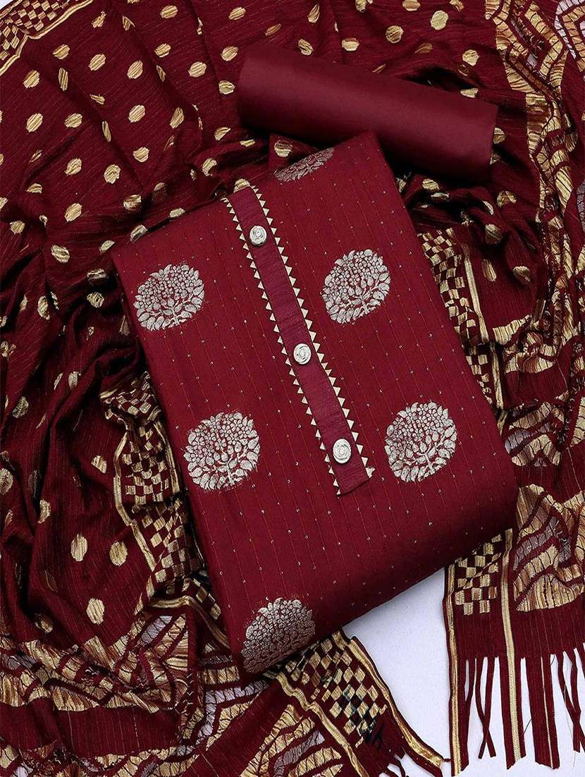 women self design embellished unstitched suit set - 22047848 -  Zoom Image - 0