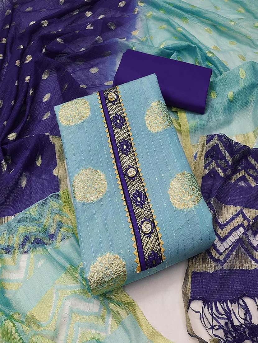 women self design embellished unstitched suit set - 22047856 - Zoom Image - 0