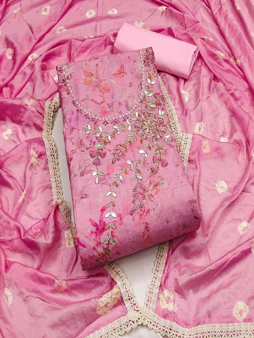 women floral embroidered unstitched suit set