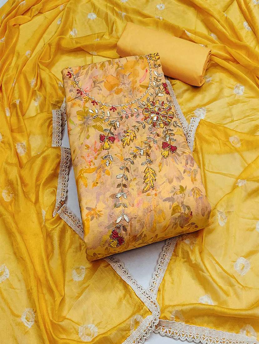 women floral embroidered unstitched suit set