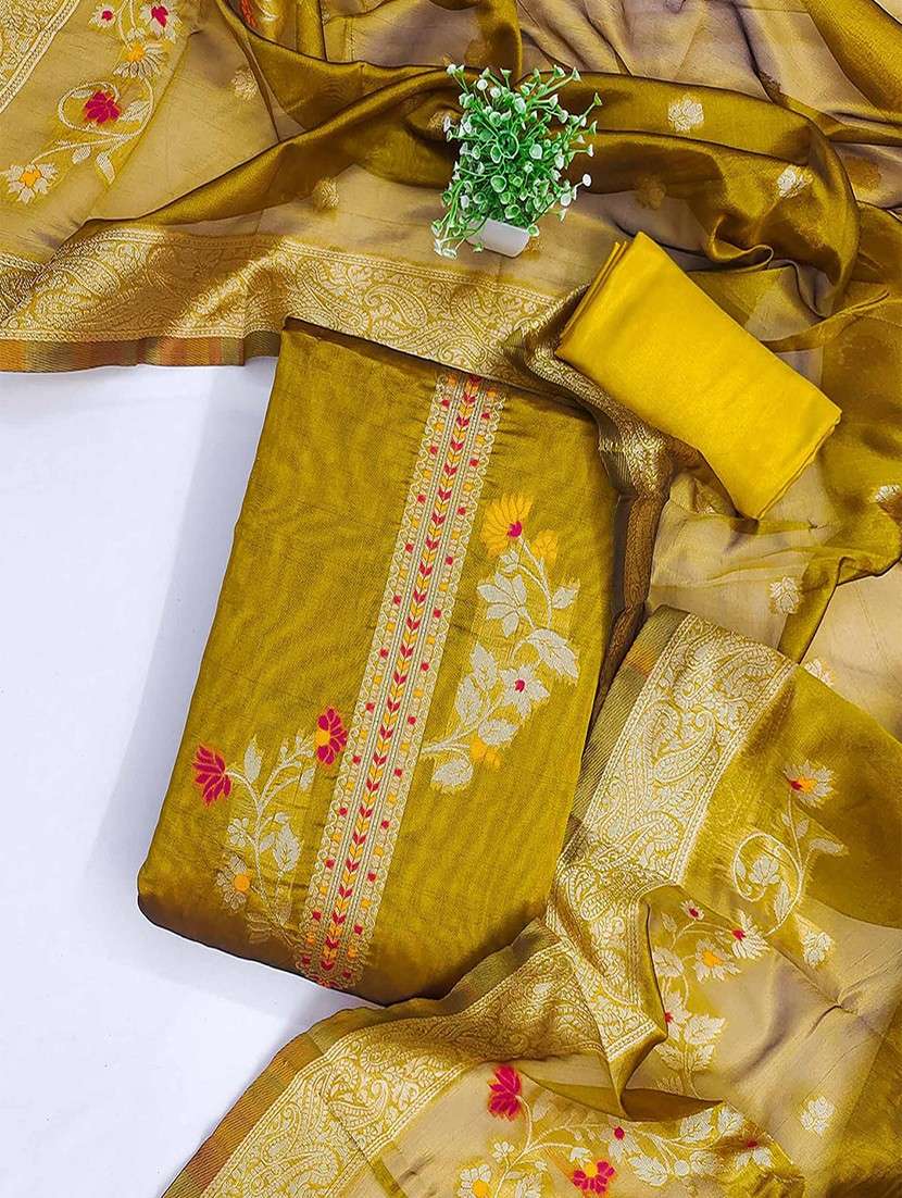women self design unstitched suit set