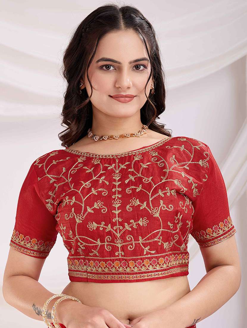 women bandhani printed bordered saree with blouse - 22047896 -  Standard Image - 5