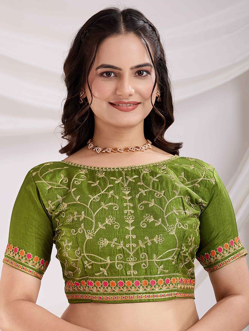 women bandhani printed bordered saree with blouse - 22047897 -  Standard Image - 5