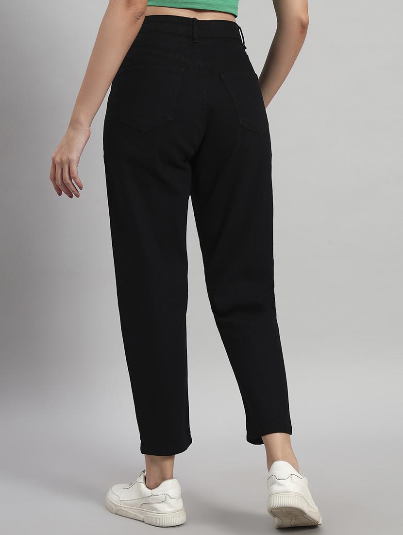 women solid high rise mom fit jeans - 22048067 - Standard Image - 3