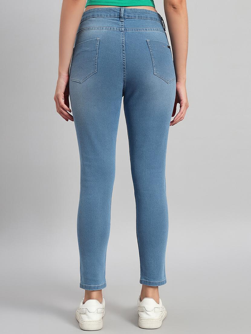 women distressed high rise slim fit jeans - 22048072 - Standard Image - 3