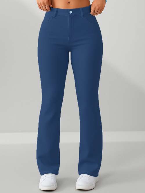women solid mid rise bootcut jean - 22048078 -  Standard Image - 0