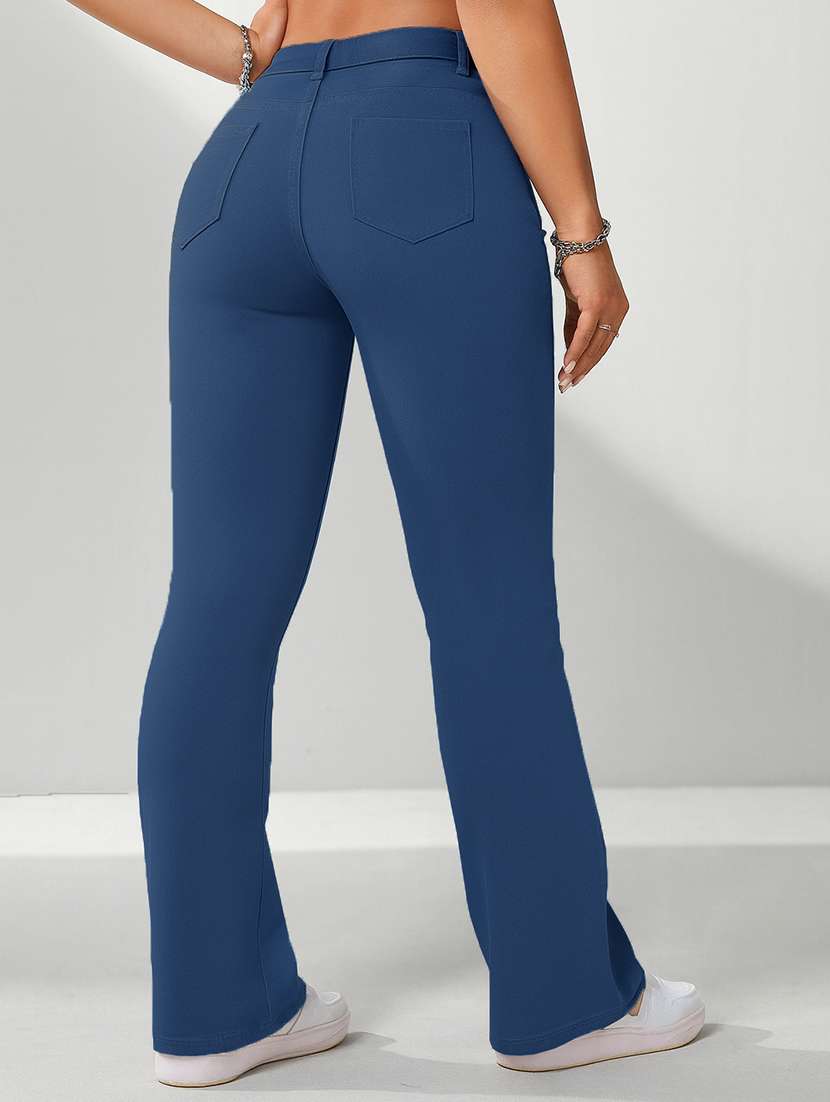 women solid mid rise bootcut jean - 22048078 - Standard Image - 3