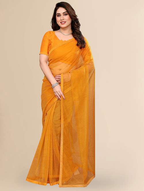 women solid with work embellished saree with blouse - 22048157 -  Standard Image - 0