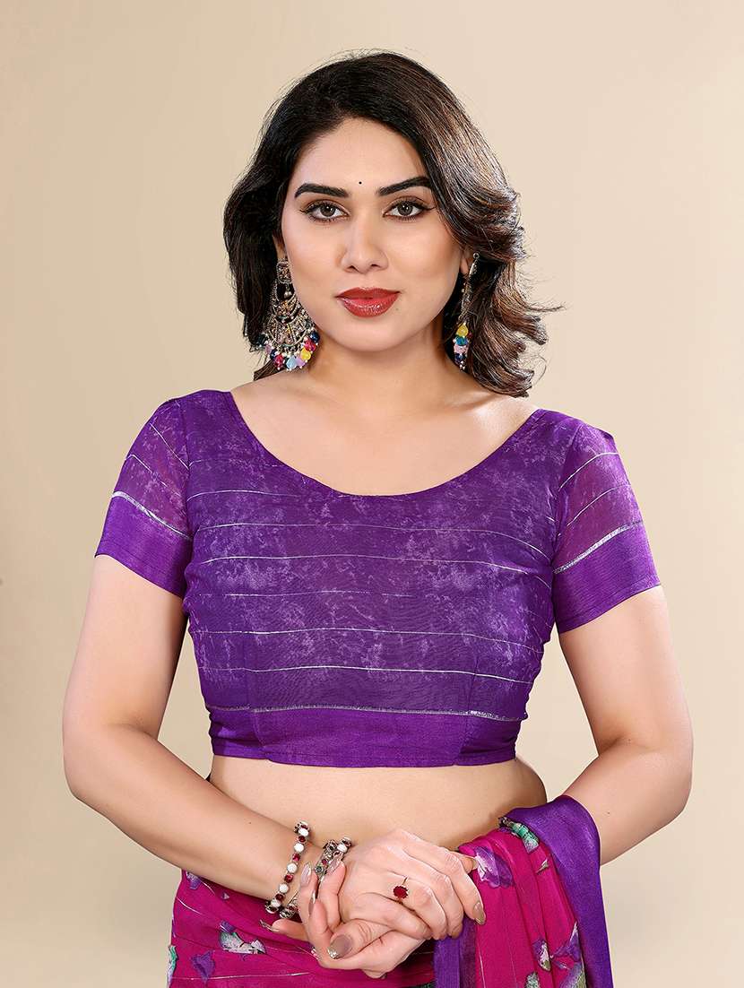 women printed casual wear saree with blouse - 22048175 -  Standard Image - 3