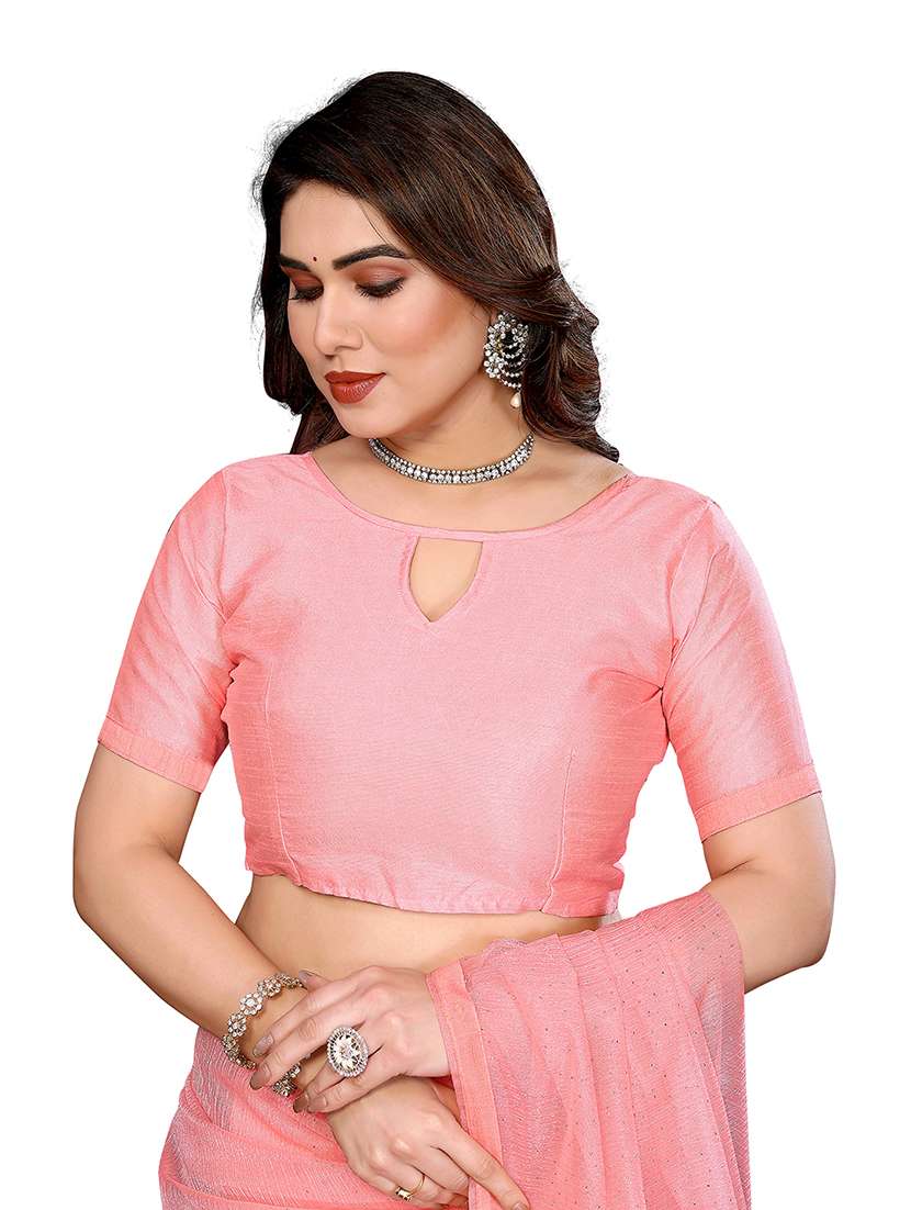 women solid with work embellished saree with blouse - 22048187 -  Standard Image - 3