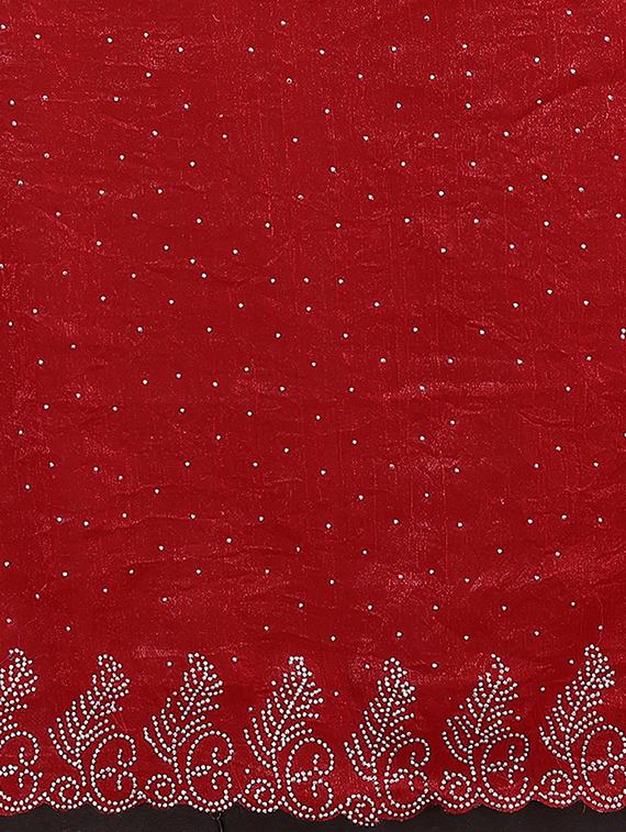 women solid with work embellished saree with blouse - 22048221 - Standard Image - 5