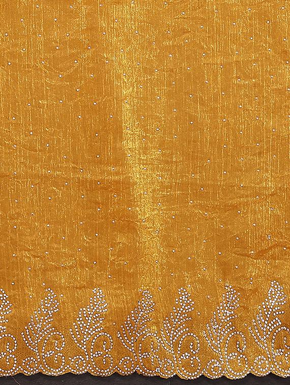 women solid with work embellished saree with blouse - 22048222 - Standard Image - 5