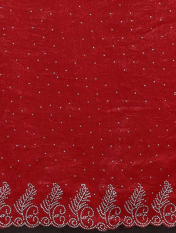 women solid with work embellished saree with blouse - 22048239 - Standard Image - 5