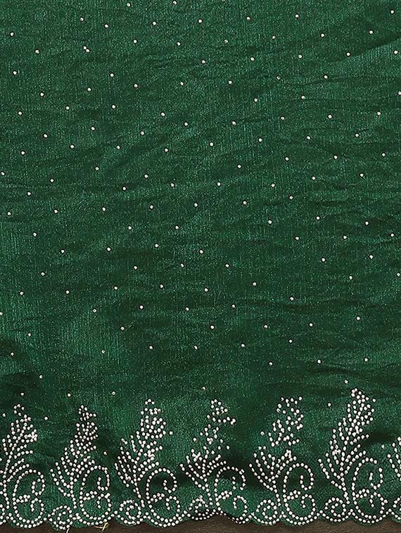women solid with work embellished saree with blouse - 22048243 - Standard Image - 5