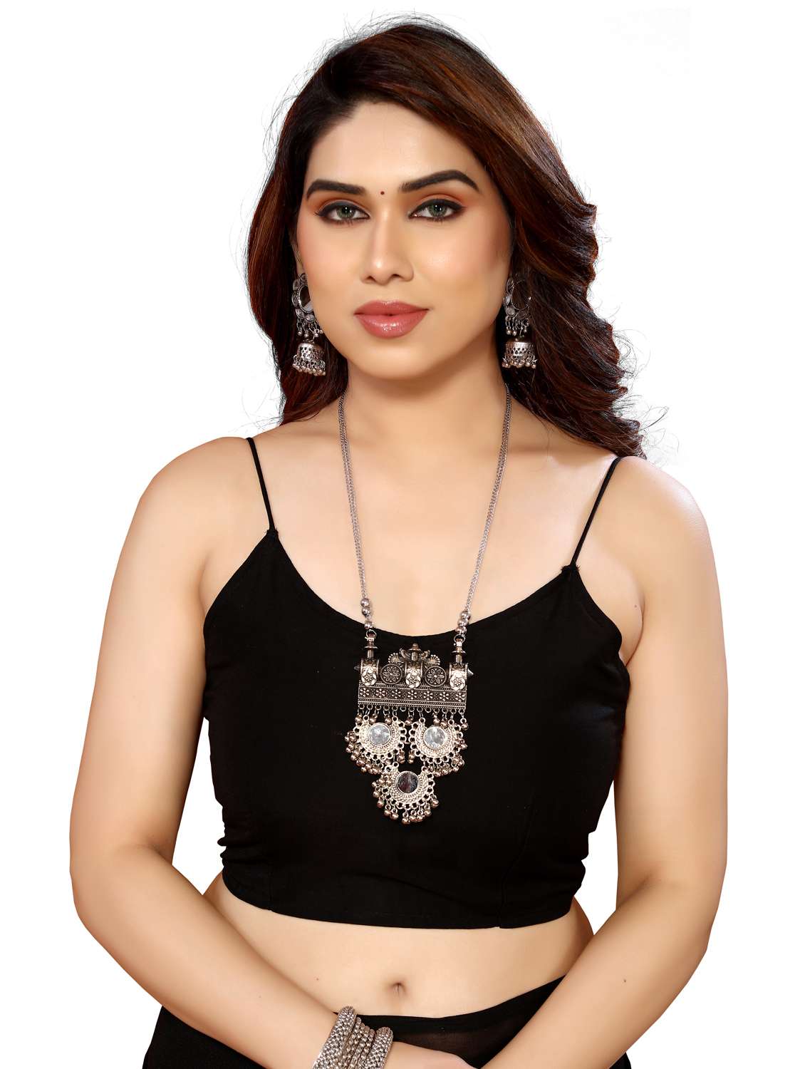 women solid plain saree with blouse - 22048253 -  Standard Image - 5