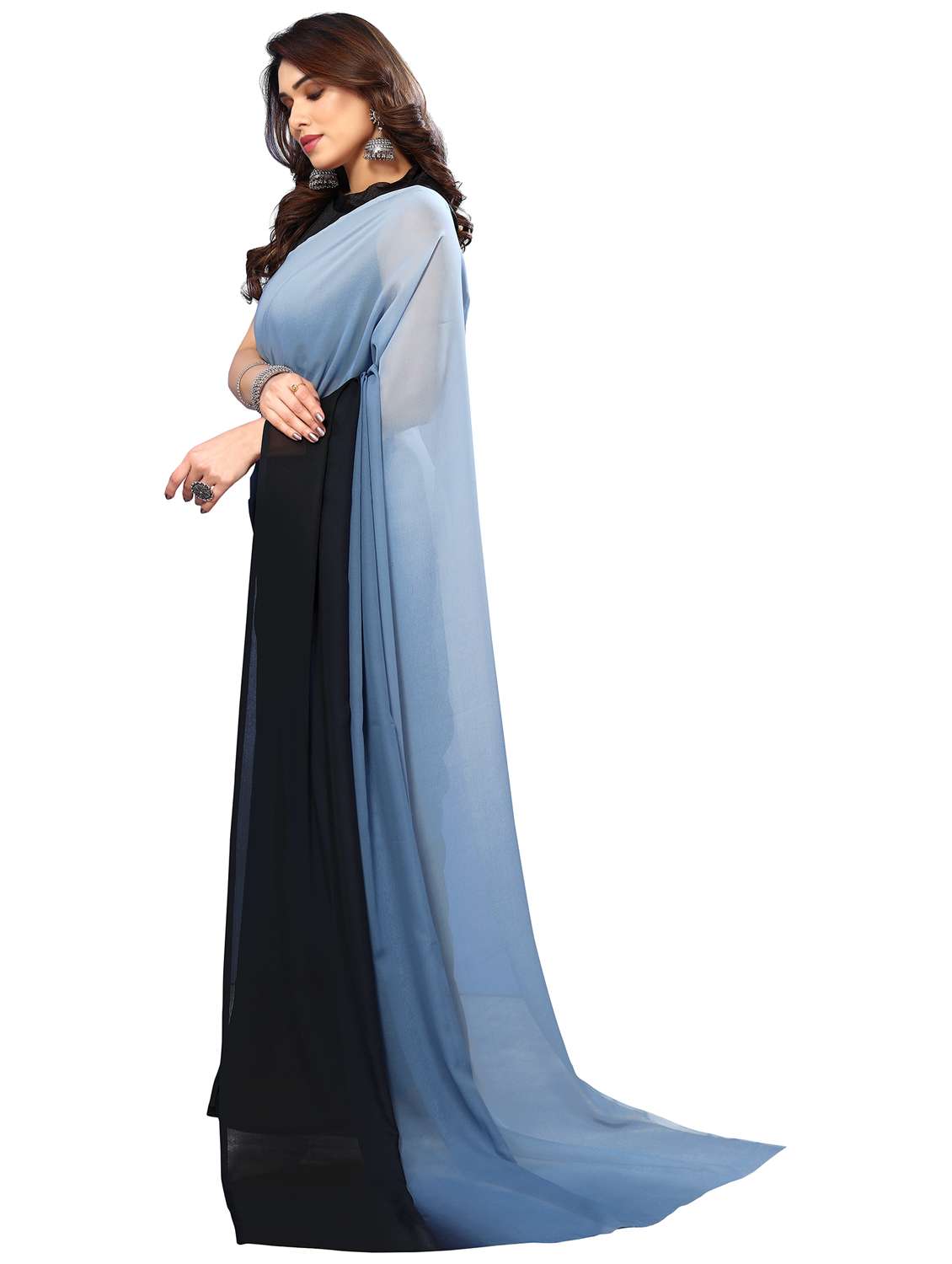 women ombre printed saree with blouse - 22048255 -  Standard Image - 3