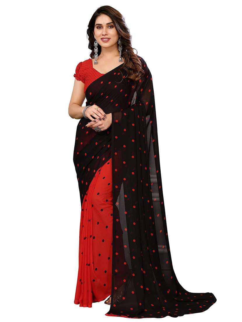women printed casual wear saree with blouse