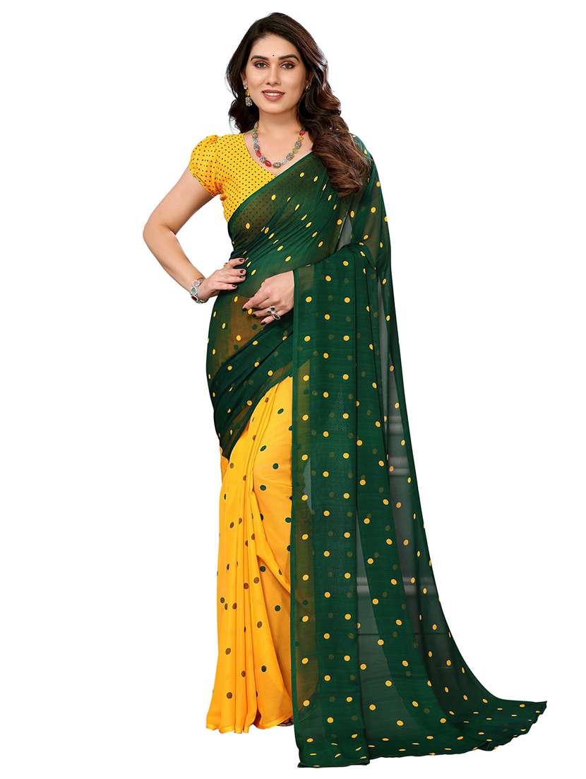 women printed casual wear saree with blouse