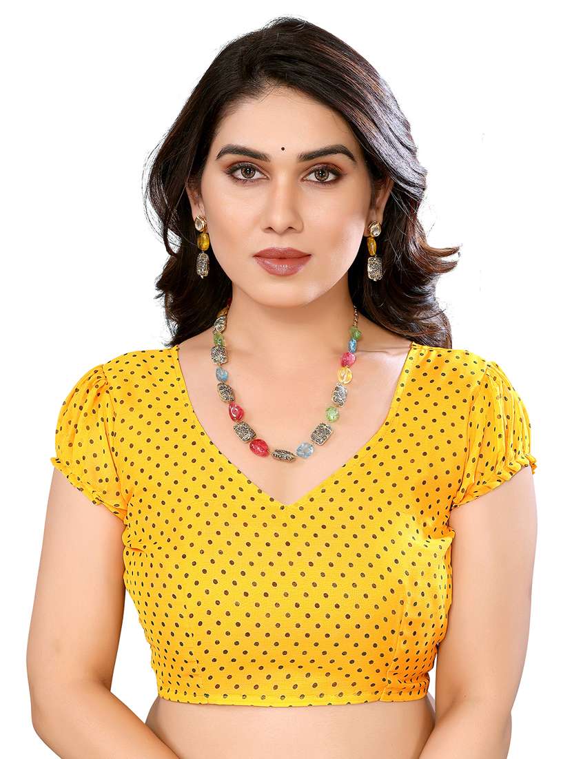 women printed casual wear saree with blouse - 22048280 -  Standard Image - 5