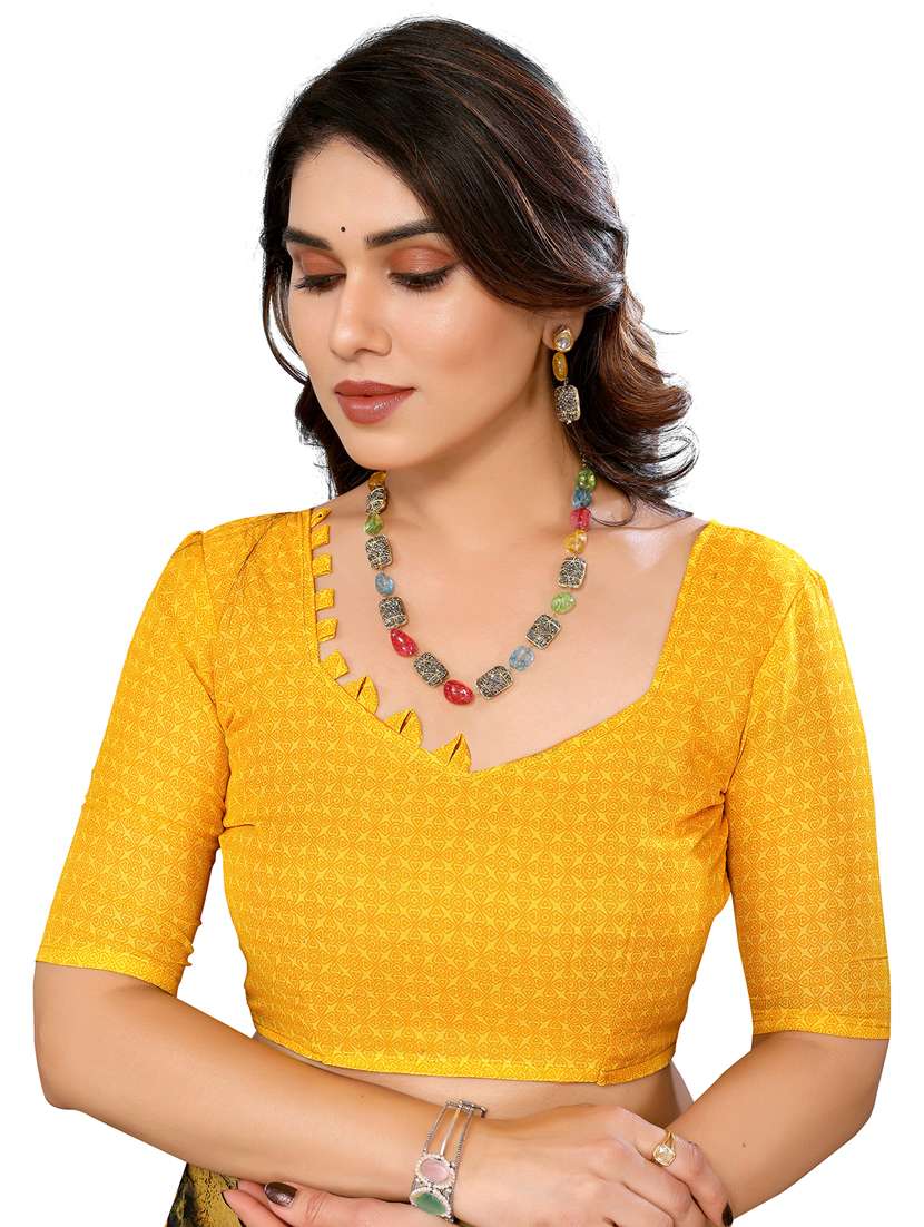 women printed casual wear saree with blouse - 22048286 -  Standard Image - 5