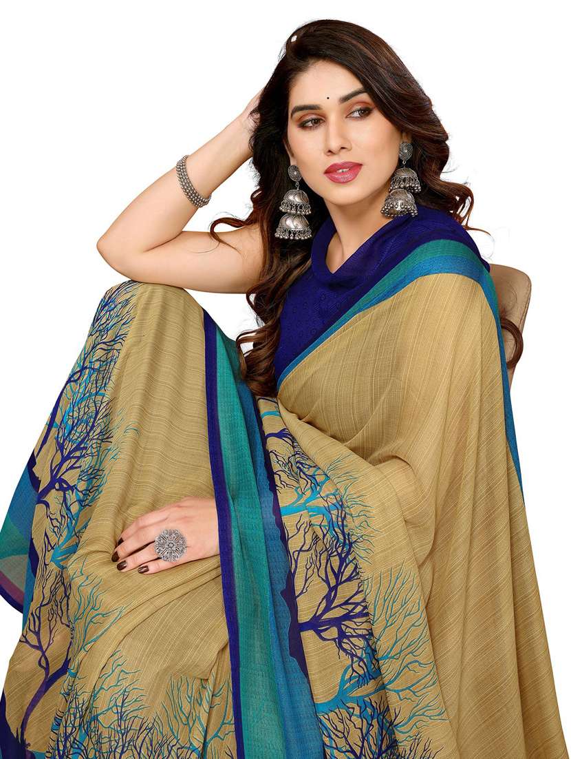 women printed casual wear saree with blouse - 22048287 -  Standard Image - 5