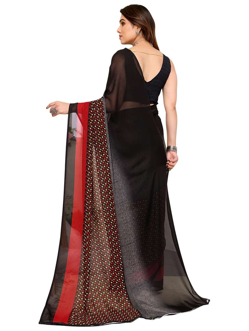 women printed casual wear saree with blouse - 22048298 -  Standard Image - 3
